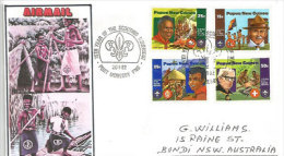 PAPOUASIE.  75 Ans Du Scoutisme En Papouasie, Belle Lettre FDC Adressée En Australie. - Lettres & Documents