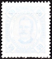 ZAMBÉZIA  -1893-94,  D. Carlos I,  50 R.    D. 12 3/4  Pap. Porc.  (*) MNG  MUNDIFIL  Nº 7a - Zambezia