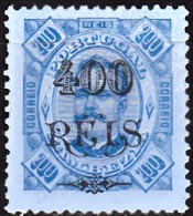ZAMBÉZIA - 1903, D. Carlos I,  Com Sobretaxa.  400 R. S/ 200 R.   D. 12 3/4   Pap. Porc.  * MH  MUNDIFIL  Nº 41 - Zambèze