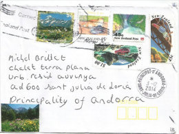 Belle Lettre De Nouvelle-Zélande Adressée En Andorre, Avec Timbre à Date D'arrivée Recto Enveloppe - Storia Postale