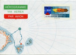 ITALIE AEROGRAMME , Par Avion CINQUANTENAIRE VOL POLE NORD PAR DIRIGEABLE 1978 .  RARE - Polar Flights