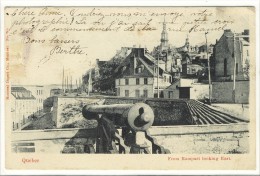 Carte Postale Ancienne  Québec - From Rampart Looking East - Québec - La Citadelle