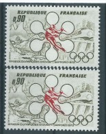 [01] Variété : N° 1705 Sapporo 1972 Skieur Rouge Foncé Au Lieu De Rouge Vif  + Normal  ** - Ungebraucht