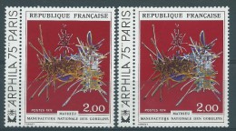 [01] Variété : N° 1813 Gobelins Brun-rouge Au Lieu De Noir + Normal  ** - Unused Stamps