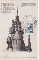Carte Maximum France, Yvert 632, Girouette, Coq, Eglise Dijon, Ob Expo L'Art Pour L'Eglise  1946 - Abdijen En Kloosters