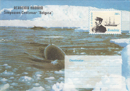 8570- BELGICA ANTARCTIC EXHIBITION, A. DE GHERLACHE, SHIP, WHALE, COVER STATIONERY, 1997, ROMANIA - Antarctic Expeditions
