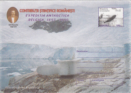 8573- BELGICA ANTARCTIC EXHIBITION, EMIL RACOVITA, WHALE, COVER STATIONERY, 1999, ROMANIA - Antarctische Expedities