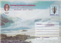 8577- BELGICA ANTARCTIC EXHIBITION, EMIL RACOVITA, INSECT, COVER STATIONERY, 1999, ROMANIA - Antarctische Expedities
