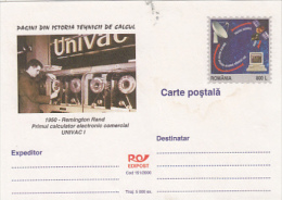 8578- COMPUTERS, REMINGTON RAND, UNIVAC 1, POSTCARD STATIONERY, 2000, ROMANIA - Informatik