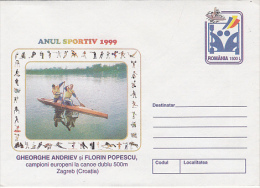 Delcampe - 8584- CANOE, COVER STATIONERY, 1999, ROMANIA - Kanu