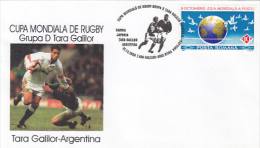 499FM- RUGBY WORLD CUP, WALES- ARGENTINA GAME, SPECIAL COVER, 1999, ROMANIA - Rugby