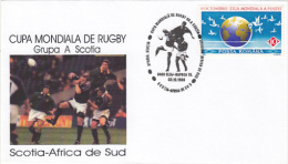 500FM- RUGBY WORLD CUP, SCOTLAND- SOUTH AFRIKA GAME, SPECIAL COVER, 1999, ROMANIA - Rugby