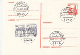 8601- CASTLES, STAMPS ON POSTCARD STATIONERY, 1977, GERMANY - Cartoline - Usati