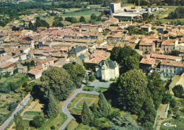 Cpsm(79)champdeniers Saint Denis Le Bourg Vue Aerienne Au Premier Plan Le Chateau De Villeneuve - Champdeniers Saint Denis