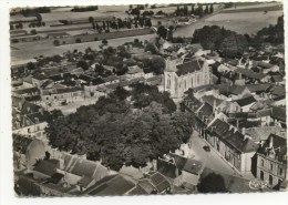 ST  GERVAIS LES TROIS CLOCHERS  Vue Aérienne - Place De L'Eglise   -  Rare.  CPM Dentelée - Saint Gervais Les Trois Clochers