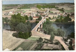 ST  MARTIN LA RIVIERE  - Le Pont Et Vue Générale -  Rare.  CPM Dentelée - Saint Gervais Les Trois Clochers