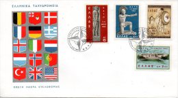 GRECE. N°770-3 Sur Enveloppe 1er Jour (FDC) De 1962. OTAN. - OTAN