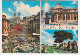 " SALUTI DA  ROMA "      Viaggiata    (Piccolo Piego Sn. In Alto) - Multi-vues, Vues Panoramiques