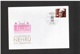 DDR - 7 11 1989 FDC JAWAHARLAL NEHRU - 1981-1990