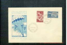 Jugoslawien / Yugoslavia / Yougoslavie 1951 World Parachute Championship Michel 666-667 FDC - Cartas & Documentos