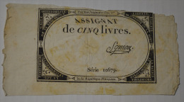 5 Livres - Assignats & Mandats Territoriaux