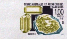 TAAF  Mineraux - (olivine ) Yvert N° 195 Non Dentele (imperforate) ** MNH, Neuf Sans Charniere - Mineralien