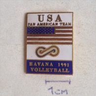 Badge / Pin ZN001020 - USA Pan American Volleyball Team 1991 Havana - Voleibol