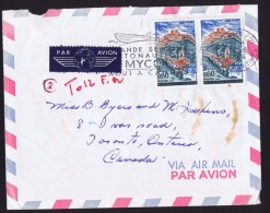 1964  Lettre Avion Pour Le Canada    St Flour  Yv 1392 X2 - Tariffe Postali