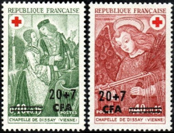 Réunion N° 391 Et 392 ** Organisation Croix Rouge - Fresques De La Chapelle De DISSAY - Unused Stamps
