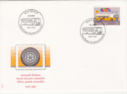 BUSS, AUTOMOBILE POSTAL OFFICE, SPECIAL COVER, 1987, SWITZERLAND - Bus