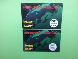 2 Prepaidcards Belgium Prime Call 200BEF & 500 BEF Used - Cartes GSM, Recharges & Prépayées