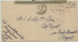 Lettre En FM De Ferryville (Tunisie) Du 11-10-43 Pour Cap Djinet (Algérie) + Censure Militaire+Régiment  Zouaves - Storia Postale