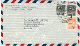 GIAPPONE - NIPPON - JAPAN - JAPON - 1960 - Air Mail - 2 X 40 Airplane + 35 Fish - Viaggiata Da Tokyo Per London, England - Storia Postale