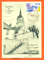 Andelot  "  Journée Du Timbre 1991- Eglise St Louvent "  Carte Maximum 16/03/1991 - Andelot Blancheville