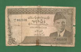 Pakistan Pakistani - 5 Rupee / PKR Banknote - No Date ( 1984 ) - P-38(1)  - Used Good Condition As Scan - Pakistan