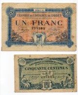 65 - Tarbes -1 Franc Et 50 Centimes 1916 Et1922 - Cámara De Comercio