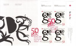 Canada FDC Scott #2167 Upper Right Plate Block 51c Beaver - Society Of Graphic Designers 50th Anniversary - 2001-2010