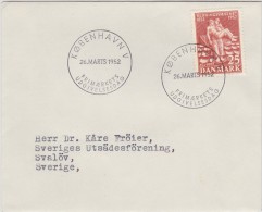 100 YEARS OF SEA RESCUE SOCIETY SOCIÉTÉ DE SAUVETAGE EN MER  DENMARK DANMARK DÄNEMARK 1952 MI 330 FDC Ship Ships - Maritime