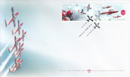 Canada FDC Scott #2159a Se-tenant Pair 51c Canadian Forces Snowbirds - 2001-2010