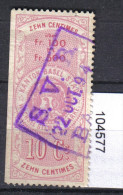 Steuermarke Basel 10 Centimes Bogenrand - Revenue Stamps