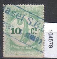 Steuermarke Basel 10 Centimes Bogenrand - Revenue Stamps