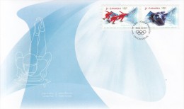 Canada FDC Scott #2144a Se-tenant Pair 51c Team Pursuit Speed Skating, Skeleton Winter Olympics - 2001-2010