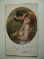 ILLUSTREE SIGNEE MONESTIER C.-- MILITARE  Femme   POSTCARD   USED  FORMATO PICCOLO - Monestier, C.