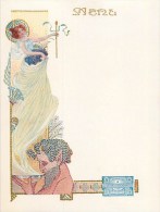 Style Proche Mucha - Menu Illustré Ancien - Pub Blicitaire De La Marque De Champagne ** Léon Chandon ** - Très Bel Etat - Mucha, Alphonse