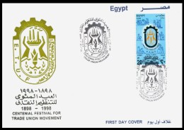 Egypt 1998 First Day Cover - FDC CENTENNIAL FESTIVAL FOR TRADE UNION MOVEMENT - Lettres & Documents