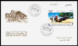 Egypt 2000 First Day Cover - FDC NEW MILLENNIUM / VIRGIN MARY CHURCH IN CAIRO / HOLY FAMILY - Lettres & Documents