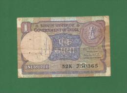 India Inde Indien - 1 Rupee / INR Banknote - 1991 Plate B , P-78Ag , Montek Singh Ahluwalia - Used F Condition As Scan - Indien