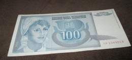 Yugoslavia 100 Dinara 1992. UNC P-112 - Jugoslawien