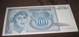 Yugoslavia 100 Dinara 1992. UNC P-112 - Yougoslavie