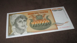 Yugoslavia 100.000 Dinara 1993.UNC NEUF P-118 - Yougoslavie